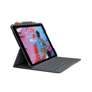 Logitech Slim Folio Custodia tastiera e carta Bluetooth - Francese grafite per Apple 10.2-inch iPad (7^ generazione